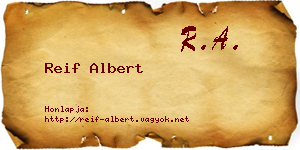 Reif Albert névjegykártya
