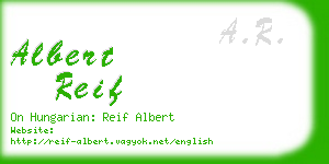 albert reif business card